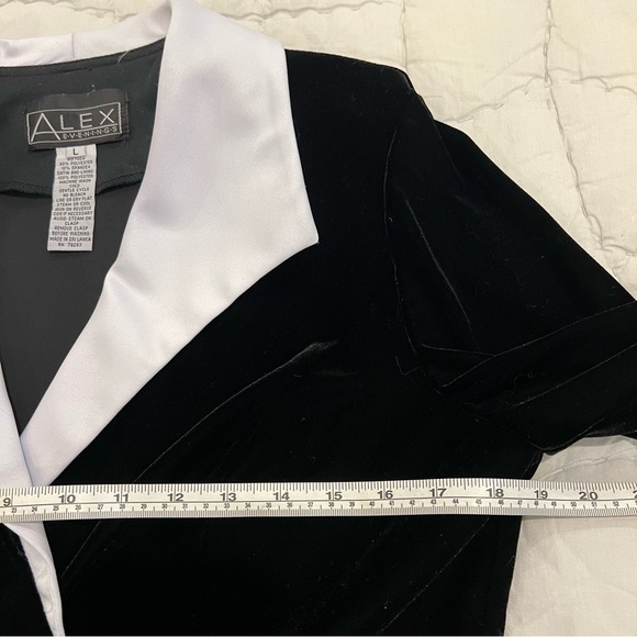 Vintage Black Velvet Alex Evenings 3 Piece Set Size M/L Blazer Tank Pants Y2K - Picture 12 of 16